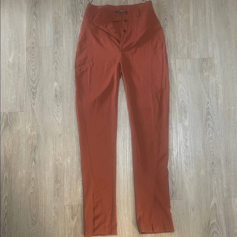 Fashion Nova Terracotta Buttoned Pants